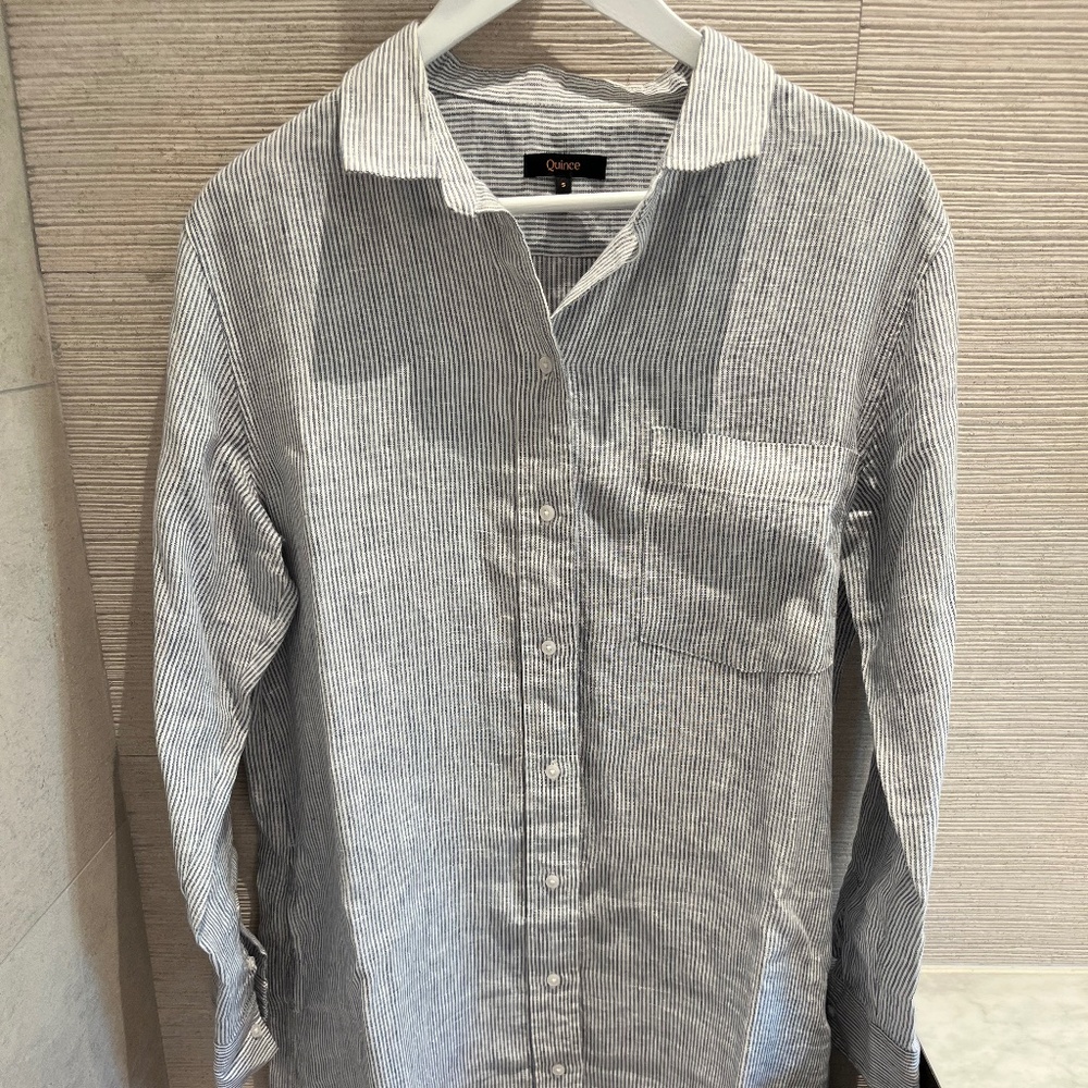 Quince Linen Shirt Dress Size S